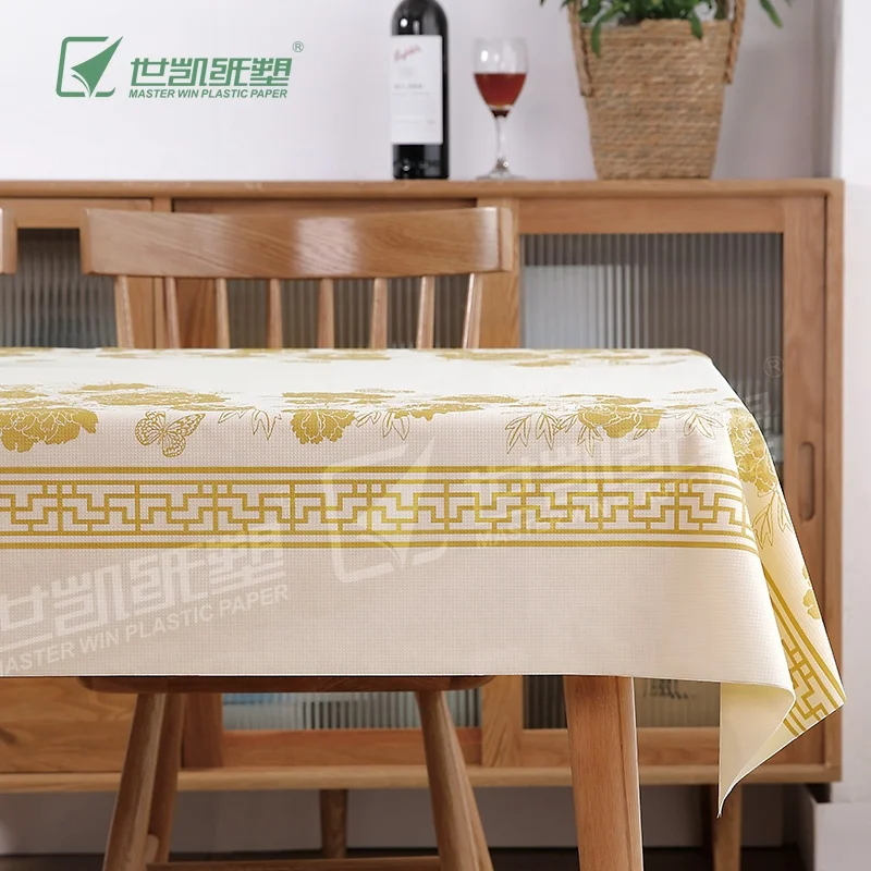 Disposable Plastic Circle Rectangle White Red Party Catering Bistro Supply Easter Round Food Table Cloth Cover Rolls For Outdoor