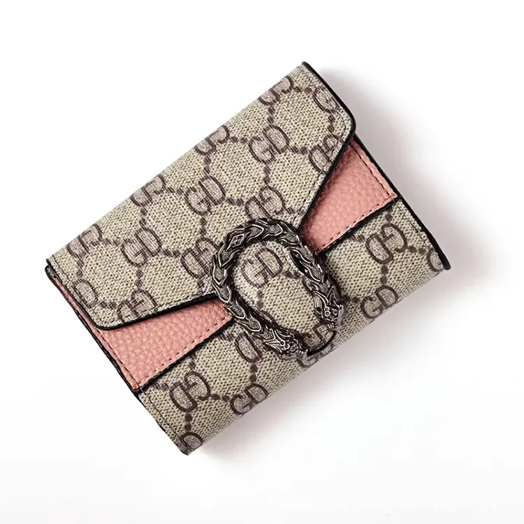 Лидер продаж Amazon продает новый роскошный модный женский брендовый дизайнерский однотонный корейский короткий кошелек из искусственной кожи