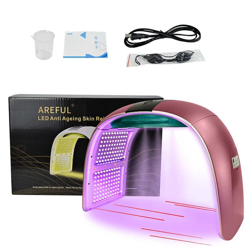 Wholesale Home Salon Facial Photon Red Pdt Led Mask 7 Color Light Therapy Mist Spray Facial Beauty Machine