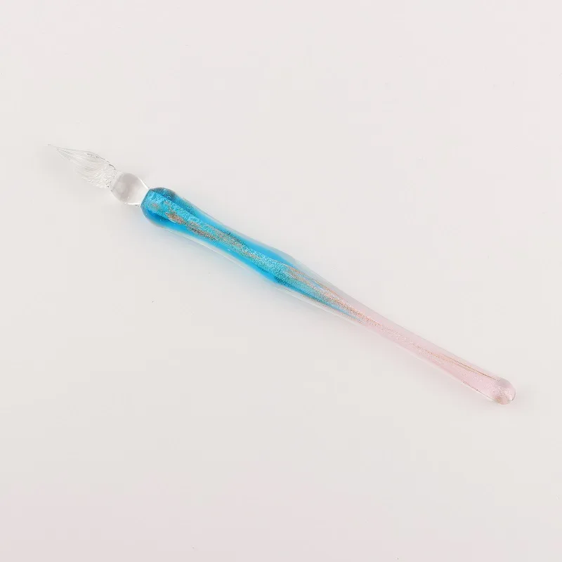 New 3pcs Handmade Rainbow Glass Dip Pen Crystal Glass Pen Calligraphy Signature Pen