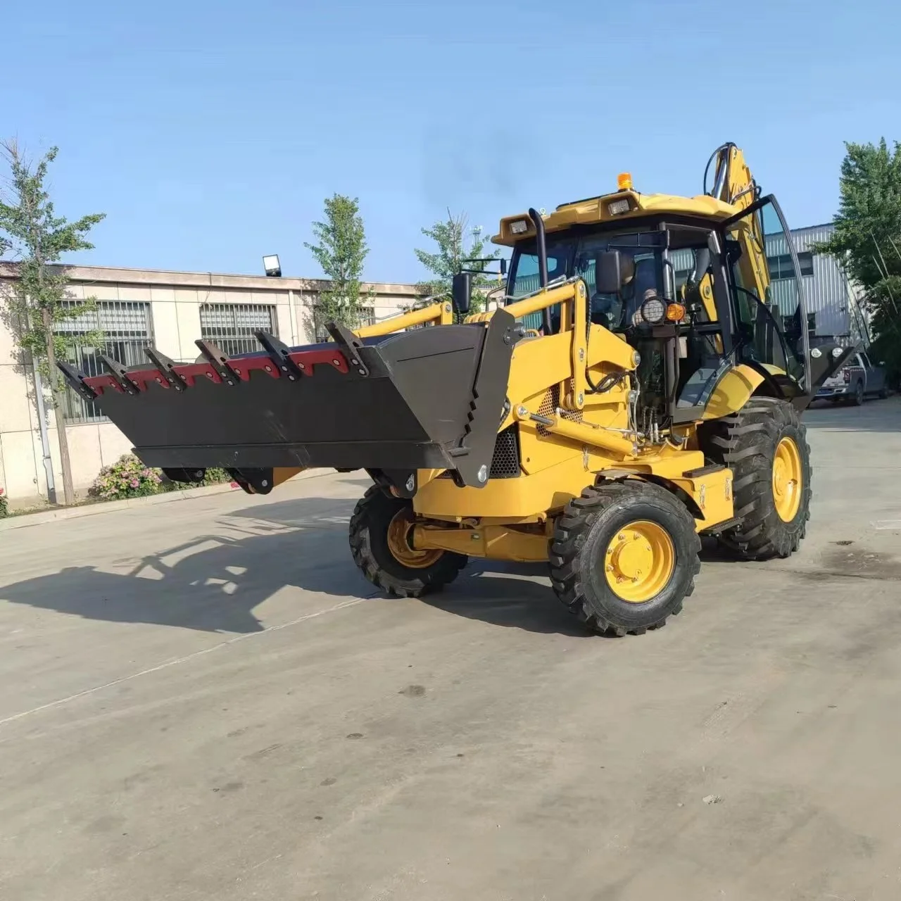China Cheap Hydraulic Compact Rubber Tire Wheel Loader With Cabin Excavator Backhoe For Tractor