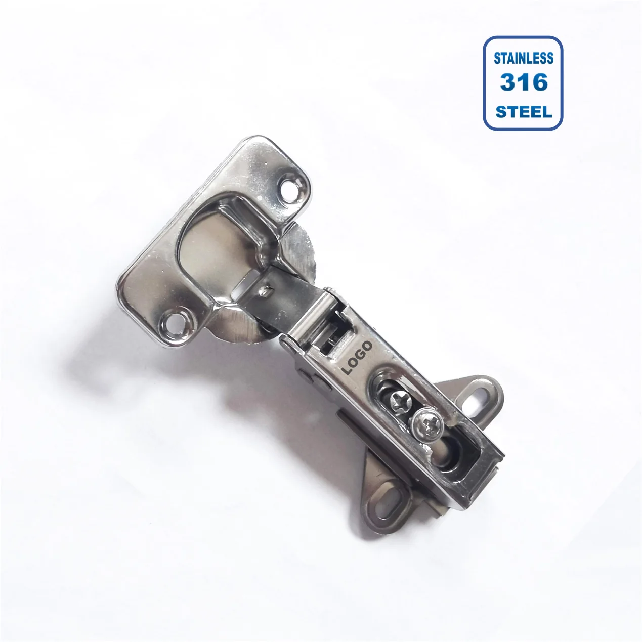 Stainless Steel 316 Concealed Hinge Full Overlay With Mounting Plate SS 316 Self-closing European Cabinet Hinges