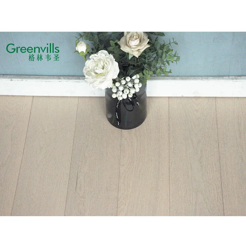 Ready For Shipment Engineered Cream White Color Oak Wood Flooring, Factory Price+Customized Size And Colors