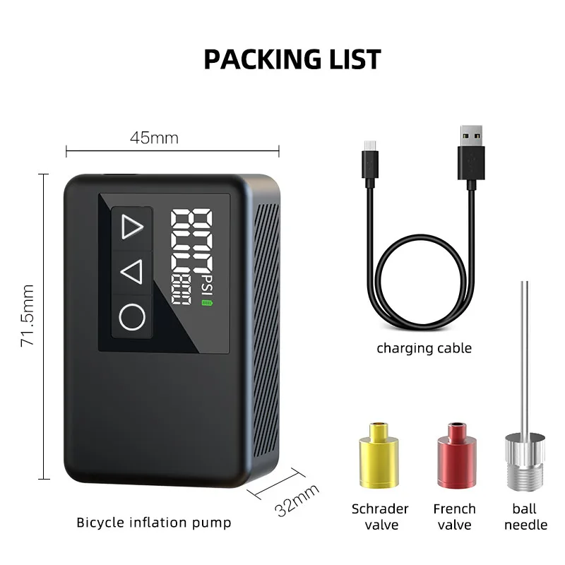 2024 New BL01 Brushless Motor Portable Electric Bike Pump Air Pump Tire Inflator for Bike with Longer Life