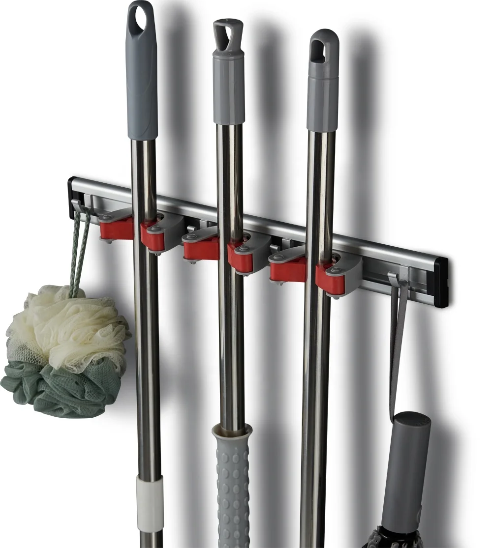 Aluminum Wall Mounted Tools Organizer  Mop Holder And Broom Holder