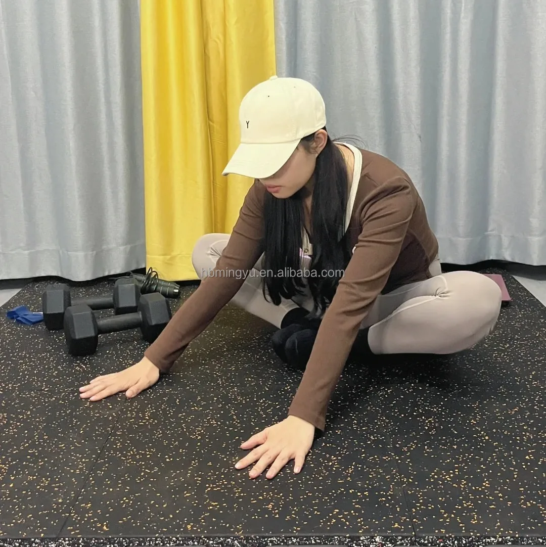 Certificated interlocking  gym floor mats gym floor tiles 10-50 mm thickness rubber floor tile for gym