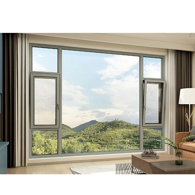 Broken bridge aluminum windows aluminum alloy doors and windows floating customized plywood glass casement windows