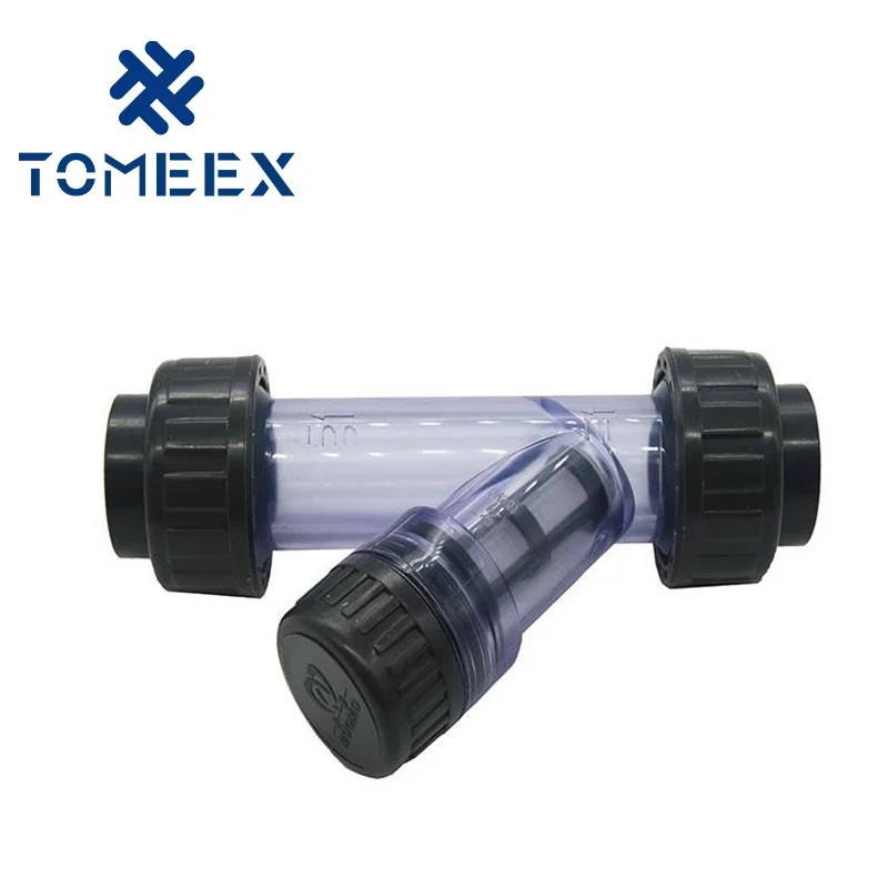 Y filter Y-Type Transparent PVC Plastic Filter Strainer from 1/2inch to 4inch