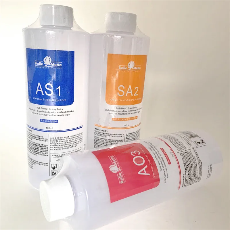 B Exfoliating Solution AS1 SA2 AO3Facial Skin Care Microdermabrasion Facial Serum Cleansing Solution 400ml Liquid Beauty Machine