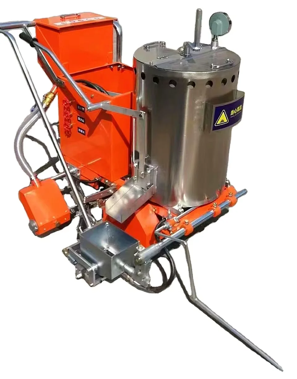 Large Capacity road thermoplastic paint line marking equipment road line marking machine with self glass bead dispenser for sale