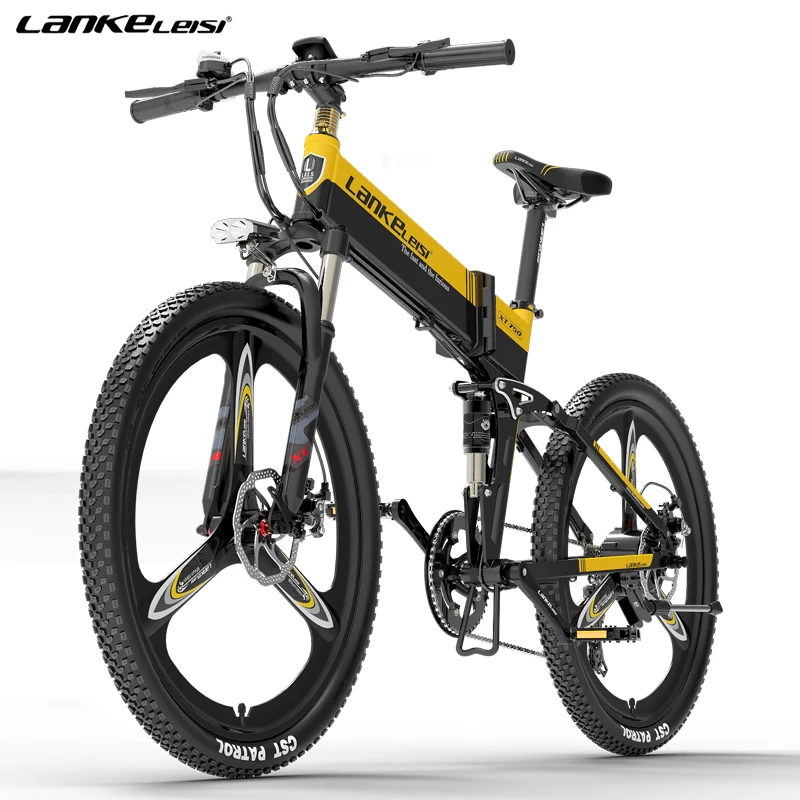 
LANKELEISI XT750 electric bicycle 400W ebike 48v14.5AH lithium battery 26 inch folding e bike Double shock absorber 