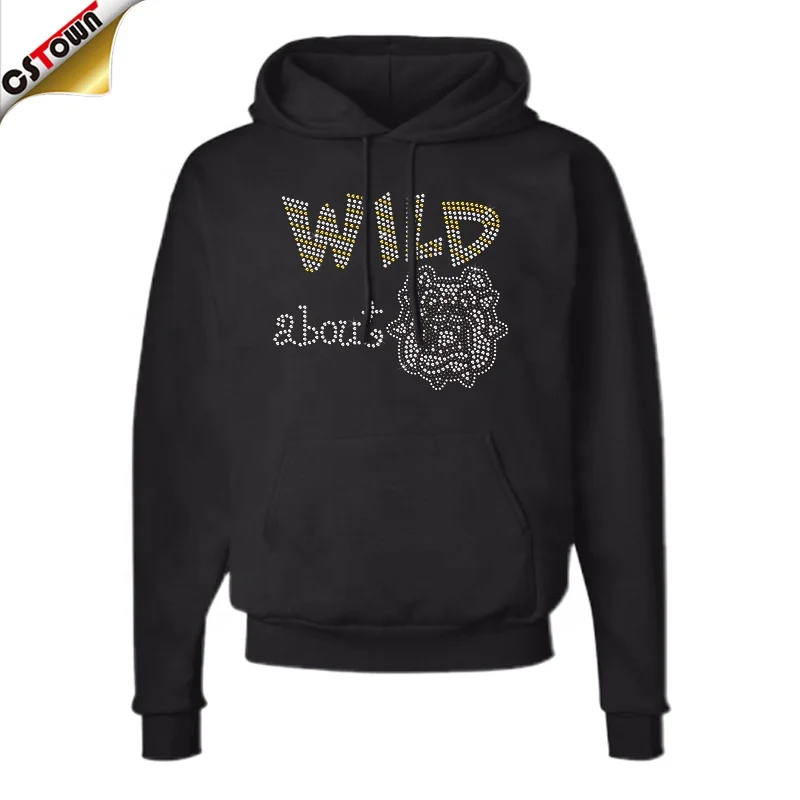 Verified Suppliers Wild About Bulldog Rhinestone Hotfix Transfers Design Rhinestone Transfers for T-Shirts