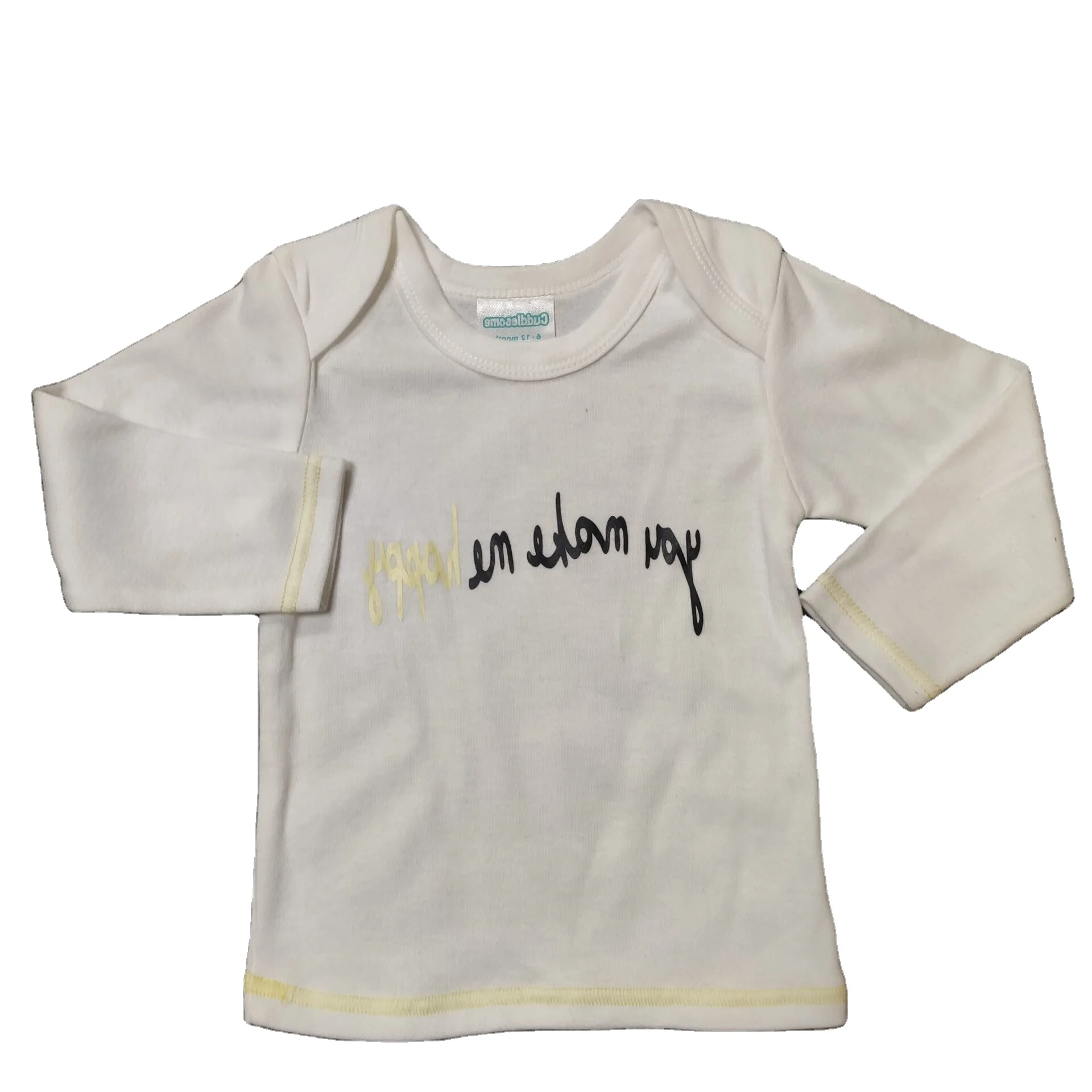 
Accept Custom LOGO unisex 100% cotton long-sleeved Baby T-shirt 