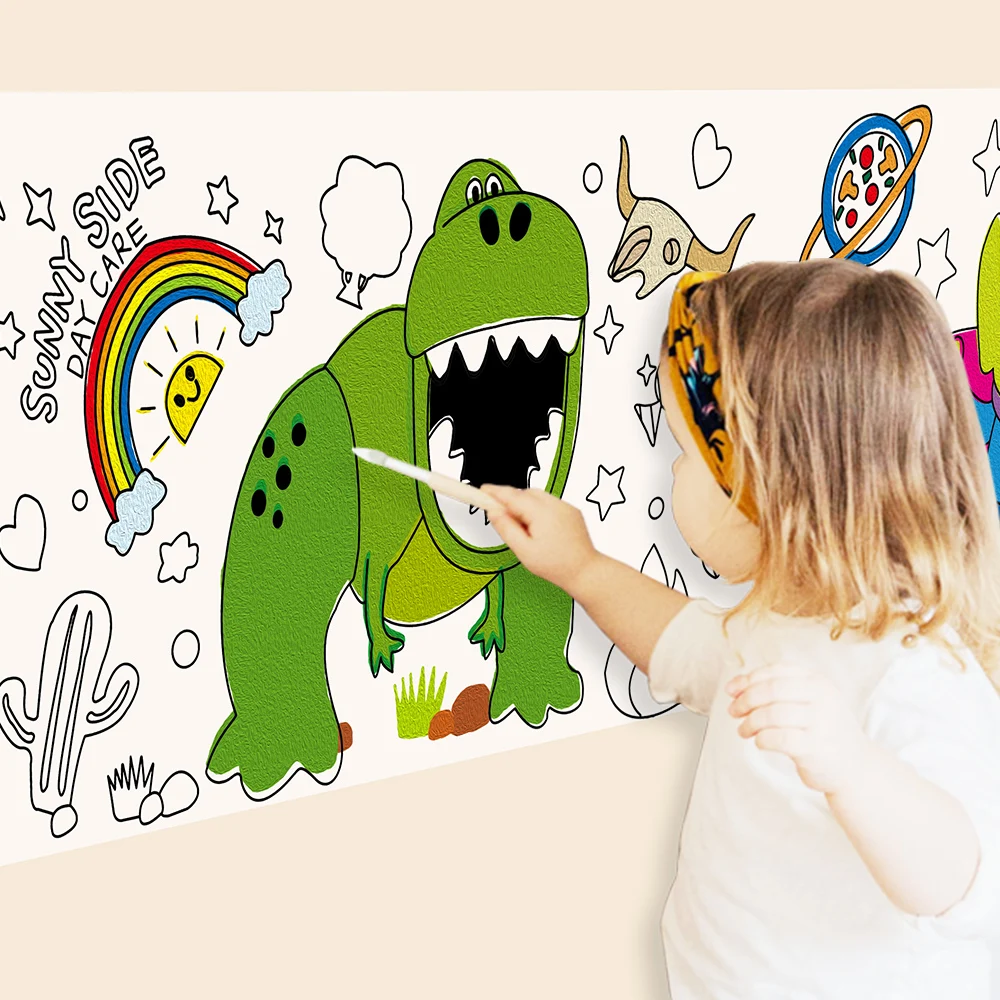 GUBU 3m Pastable Cartoon Graffiti Scroll  COLOR-IT-UP GAME for Children