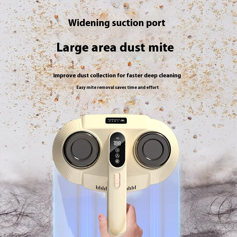 2024 New Portable Mattress Vacuum Mite Remover Cordless Handheld Cleaner Powerful Suction For Cleaning Bed Pillows Home Supplies