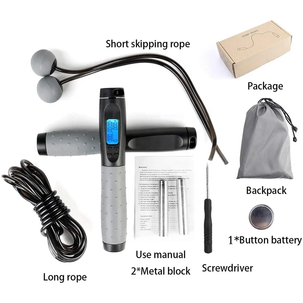 Electronic Automatic Counting Digital Tangle-Free Ball-bearings Jumping Rope, Endurance Training and Fitness Gym Skipping Rope_12