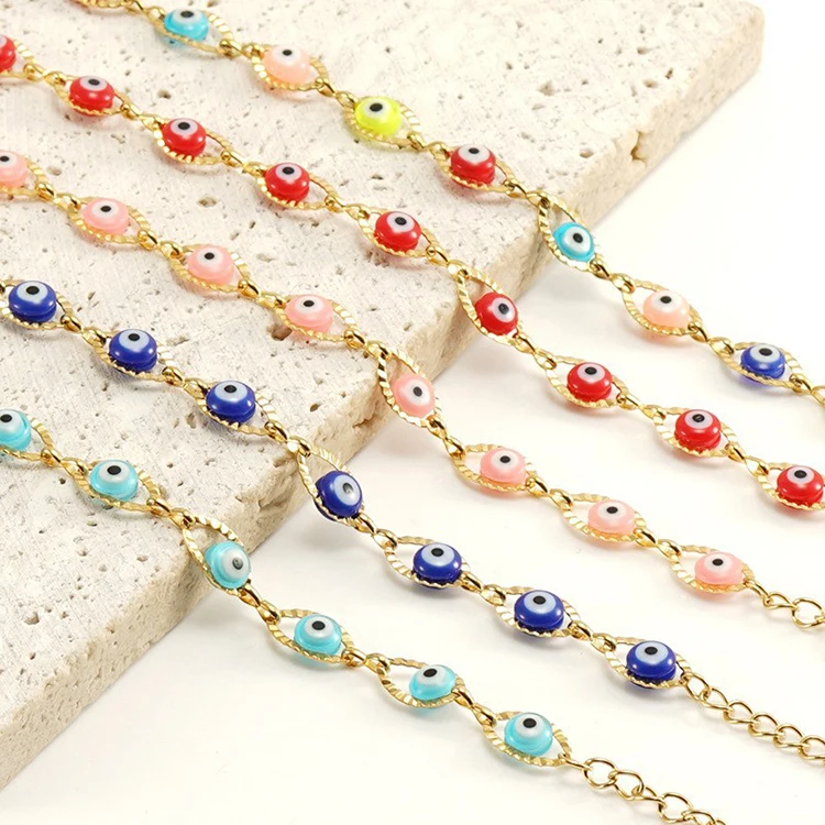 Bohemian Style Gold Plated Lucky Protection Evil Eyes Bracelet Adjustable Gold Silver Plated Blue Red Eye Charm Bracelet