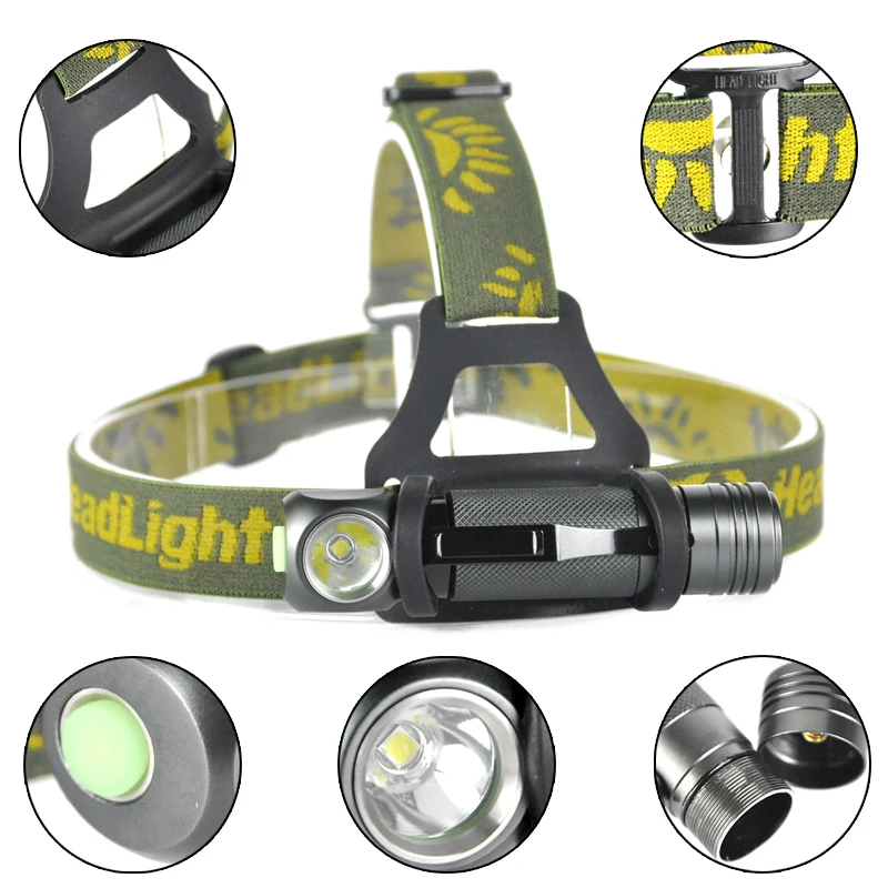 Powerful 1600LM XPL V6 LED Light Headlamp 3-Mode Waterproof Headllamp Camping Hunting Head Torch 18650 Battery Flashlight