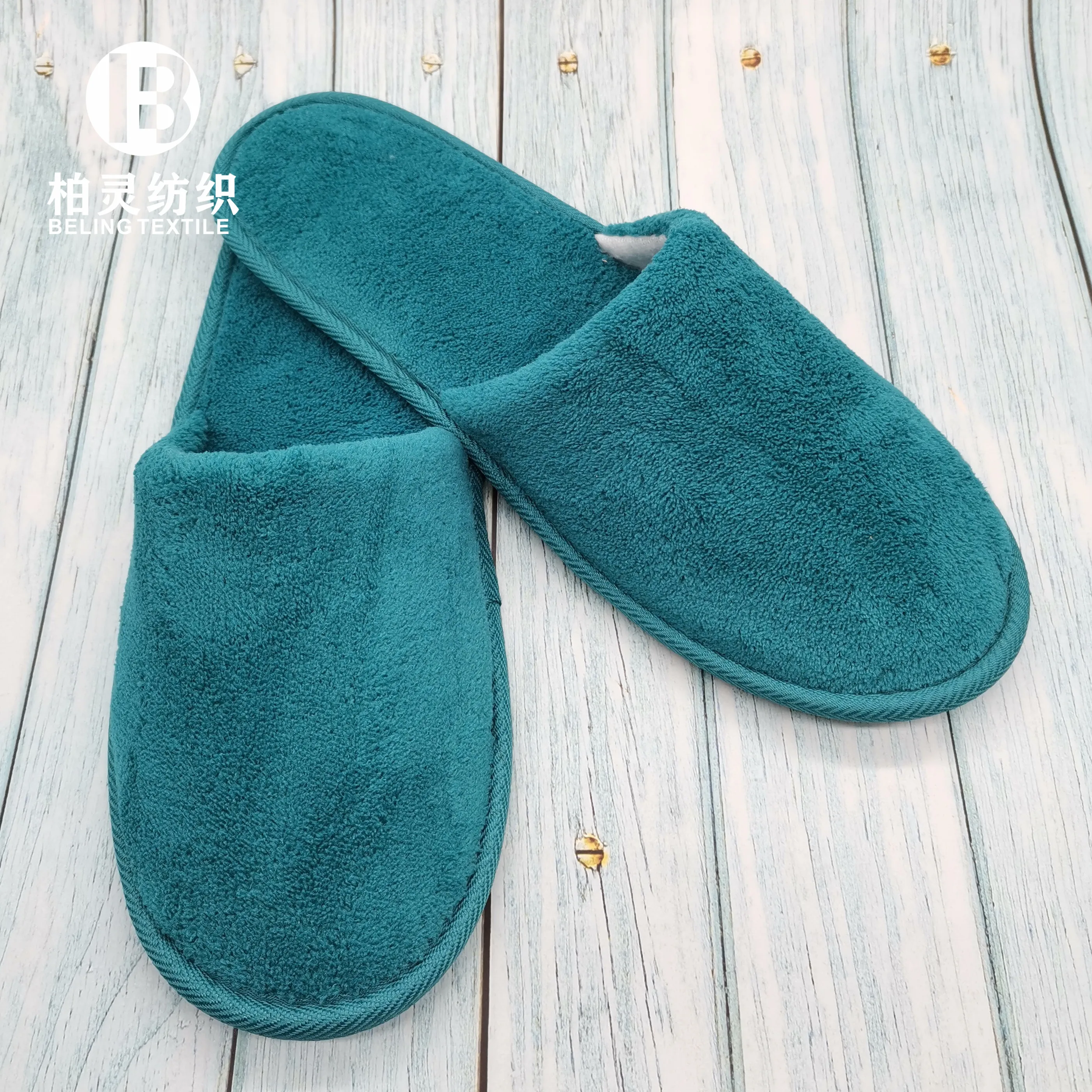 
micro coral fleece slipper customer logo disposable hotel wholesale travel anti slip 