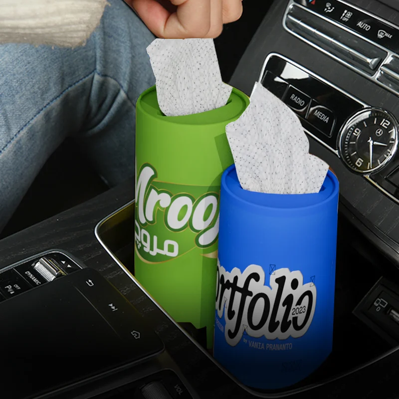 Customized Tissue packaging Box Facial Tissue Paper Tissue Car Pump Donut telescopic cylinder tube