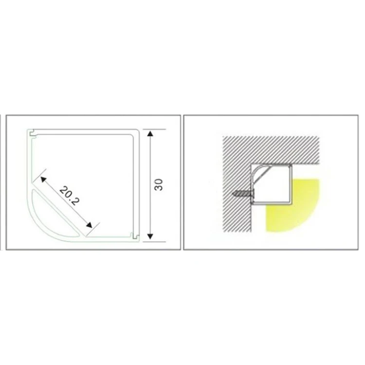 
Aluminium Corner LED Profile 45 Degree Linear Corner Alu Led Profile For Led Strip 