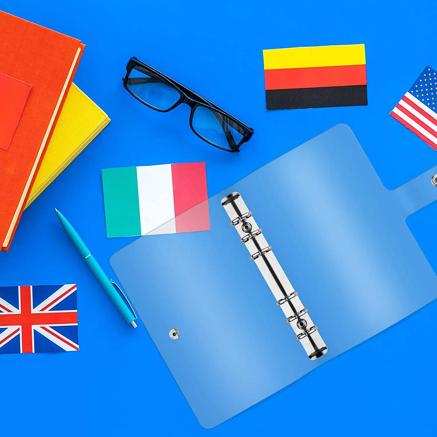 Hot Selling Transparent Soft PVC Ring Binder Loose Leaf  Binder Cover Notebook Cover With Snap Button Closure