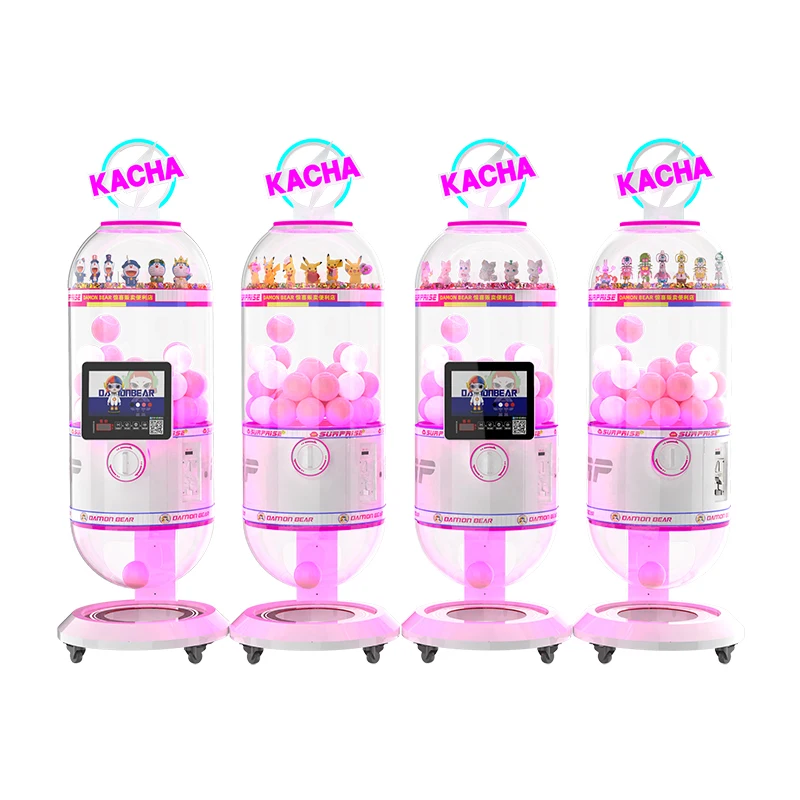 Gashapon machine New Design 1 Person Coin Operated Button Spin Multiplayer Kids Toy Prize Gacha Machine Vending Machine