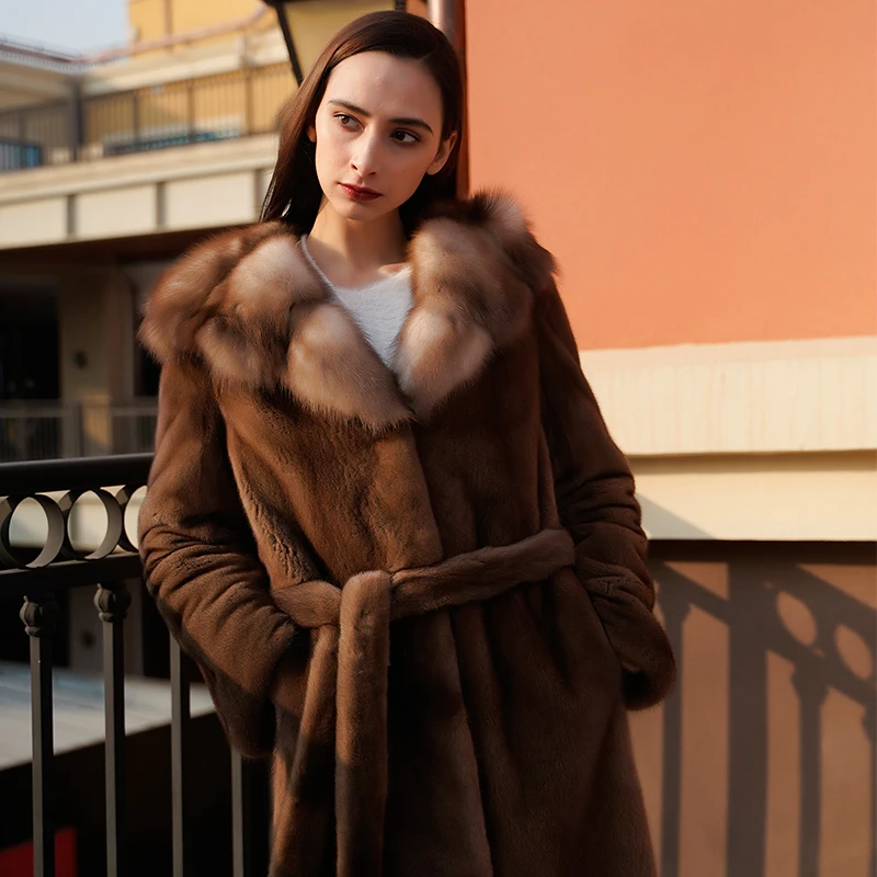 Premium Excellent Comfortable Elegant Casual Hooded Cheap Classic Mink Fur Coat