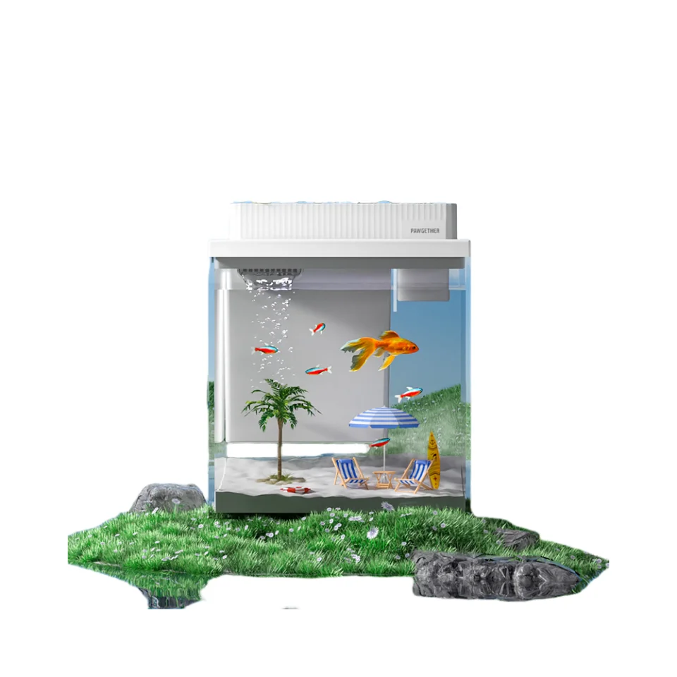 Aquarium fish tank suitable for beginners multi-color light combination can remotely control 9L intelligent small fish tank