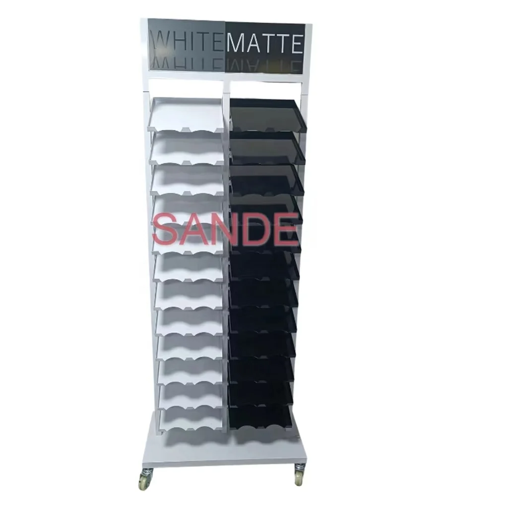 SANDE Hot Sale Quartz Display Stand Floor Ceramic Tile Granite Sample Tower Display Hardwood Flooring Metal Rack