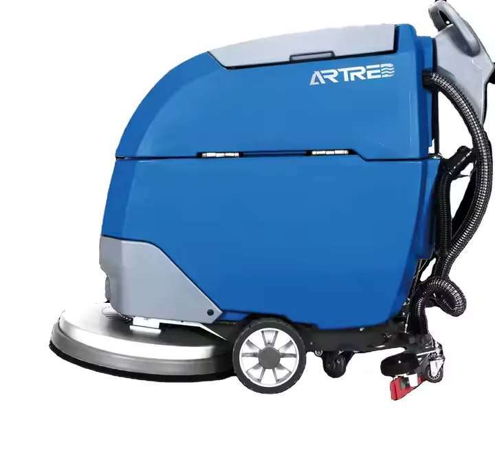 ARTRED Hand Push Scrubber Walk-Behind Street Electric Cleaner Manual Scrubber Airport Cleaner with CE Certificate