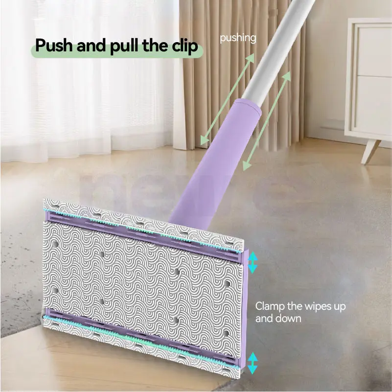 Hand-free washing mini lazy flat mop household wet paper towel clamping cleaning floor mop