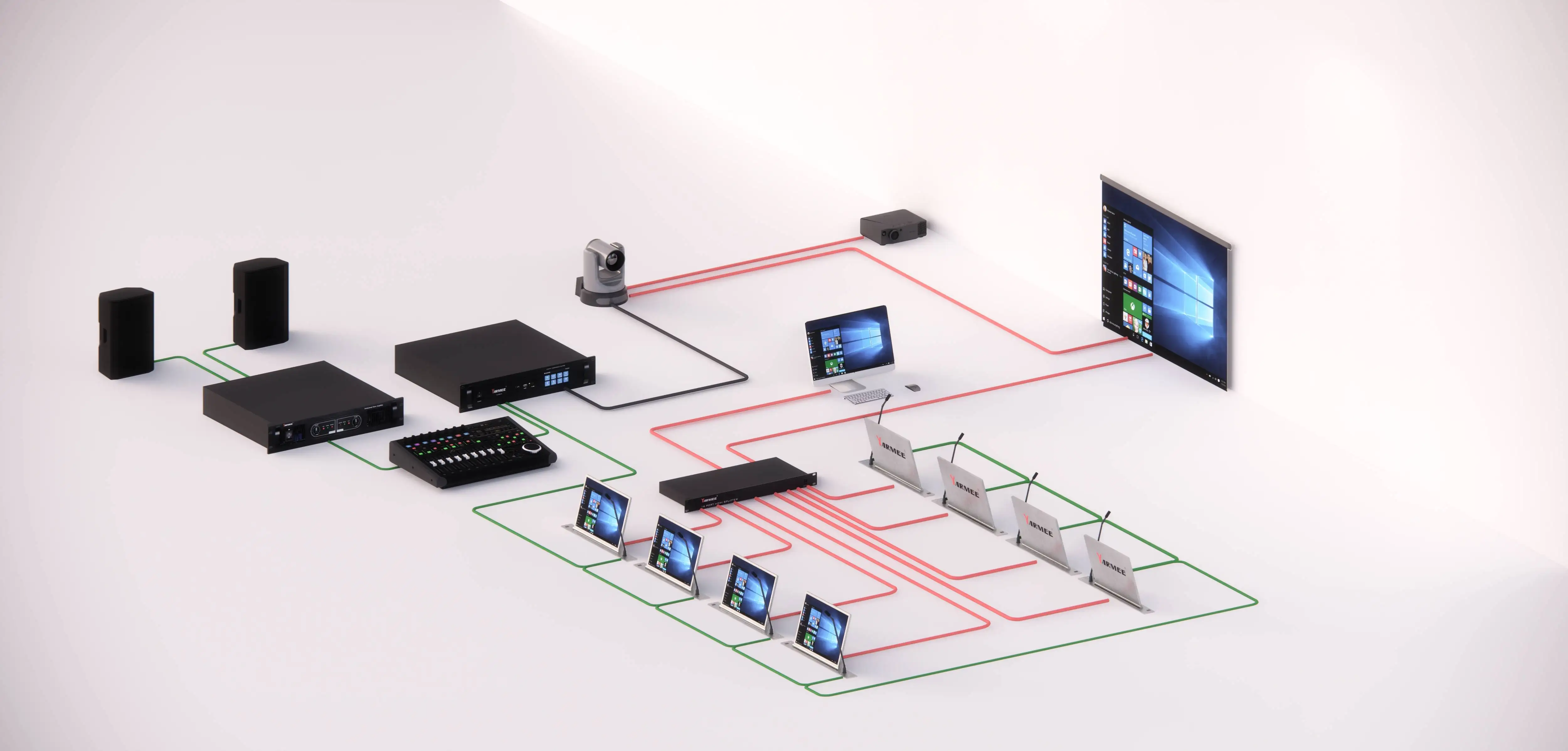YARMEE 15.6 Inch Ultra-Thin Video Conference System All-In-One Paperless Audio Conference System for Audio & Video