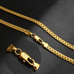 Wholesale Gold Color Necklace 18K Gold Custom Necklace 20Inch Men Women Stamped Logo Chain Brass Necklace