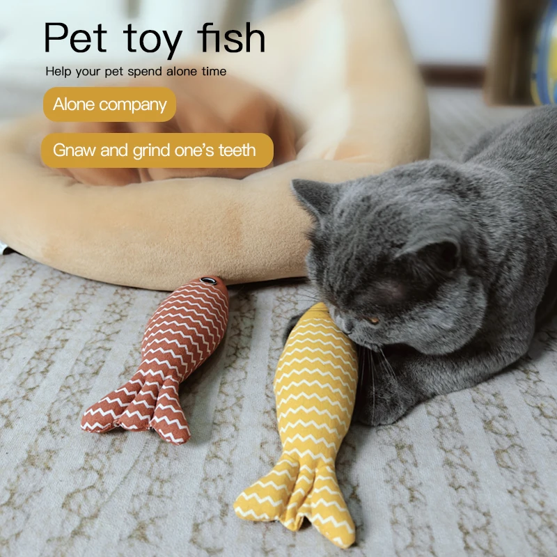 Factory Wholesale Custom Logo Interactive Cat Fish Nip Toy With Catnip