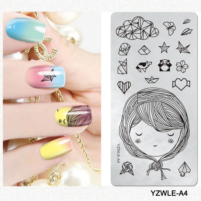 Wholesale Custom Stainless Steel Geometry Stamp Nail Art Stamping Plate