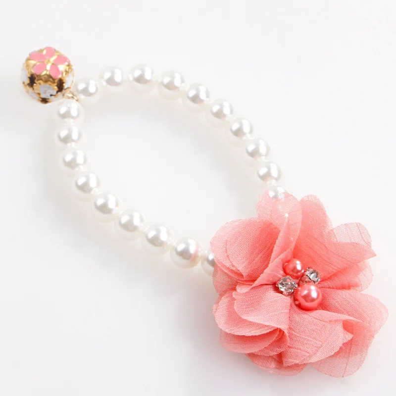 New pet bell pearl collar dress up cat pearl necklace accessories small and medium-sized dog collar