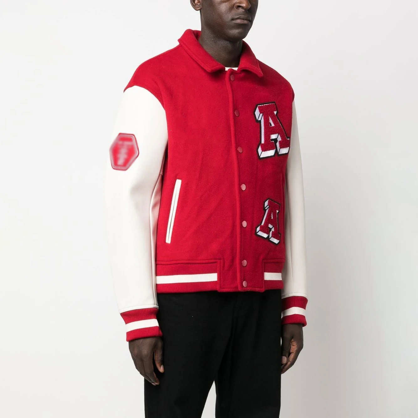 Autumn Chaqueta Turn-down Collar Letterman Varsity Jacket Streetwear Retro Hip Hop Jersey Uniform Red Baseball Jacket