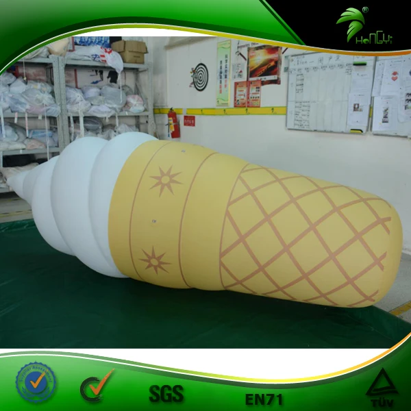 Outdoor Giant Inflatable Ice Cream Cone Summer Decoration Inflatable LED Lighting Advertising Model