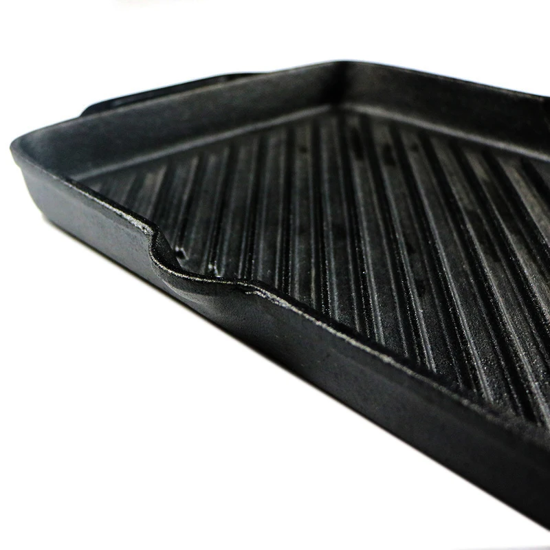 SJP100 Custom Restaurant Kitchen cast iron barbecue plate rectangle shape nonstick barbecue griddle plate