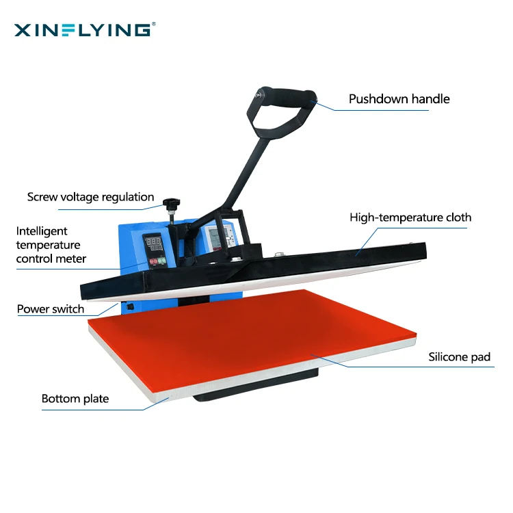 XinFlying household dye cotton printerflatbed sublimation printer 38*38cm manual heat press print machine