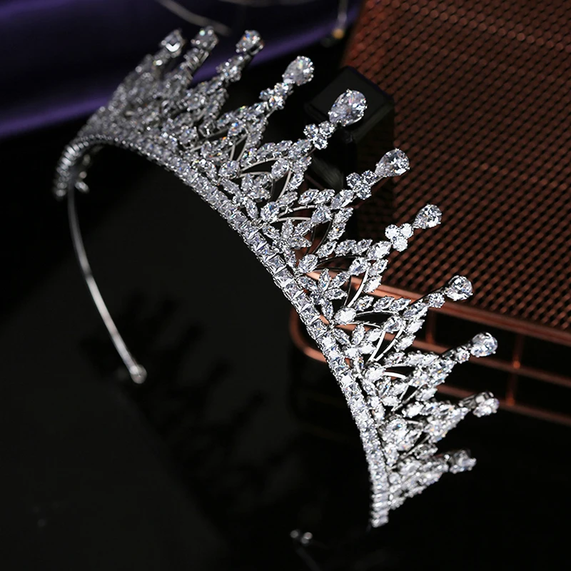Tiaras and Crown Echsio Luxury Classical CZ Wedding Hair Accessories Hair Jewelry Princess Crown  BC5794 Corona Princes