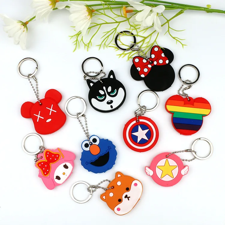 Customized Product Silicone PVC Rubber Different Character Pattern Hello Kitty Wholesale Key Chains
