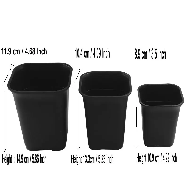 Пластиковые горшки для садовых растений уличный горшок рассады черный пластиковый