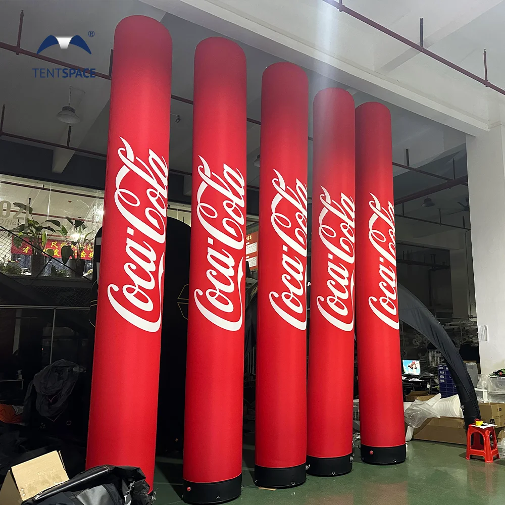 500x60 cm 15ft advertising custom LED inflatable tube light decorative inflatable  pillars LED lighting columns