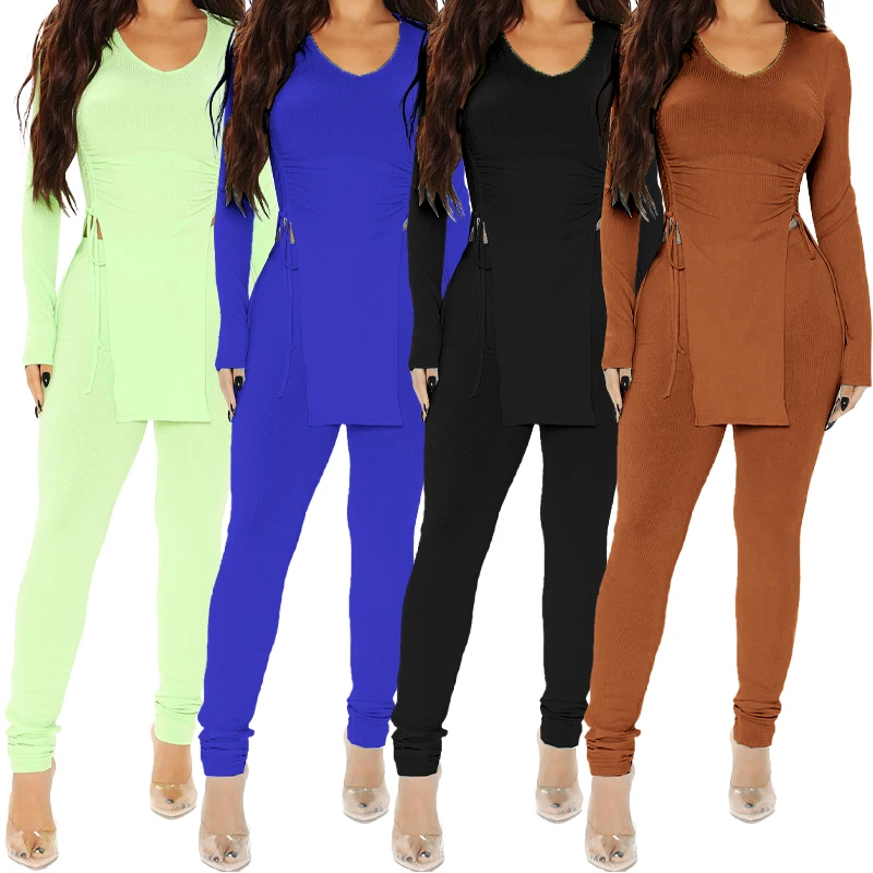 Оптовая продажа одежды KD207 # Новый стильный домашний костюм 2021-это костюм из двух частей в европейском и американском стиле, который поддерживает RTS OEM