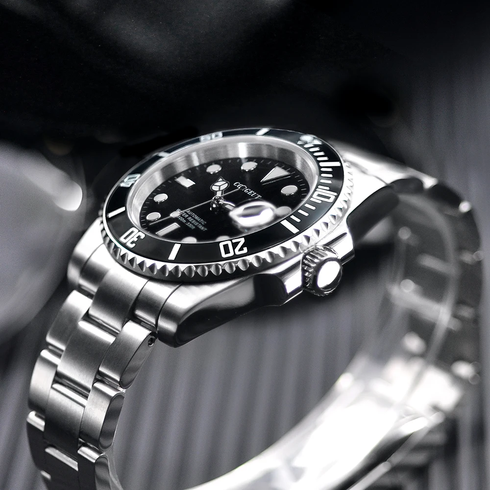 Corgeut Diver Watch 40mm Sapphire Glass Luxury Stainless Steel NH35 Custom Your Own LOGO Green Mens Automatic Mechanical Watches