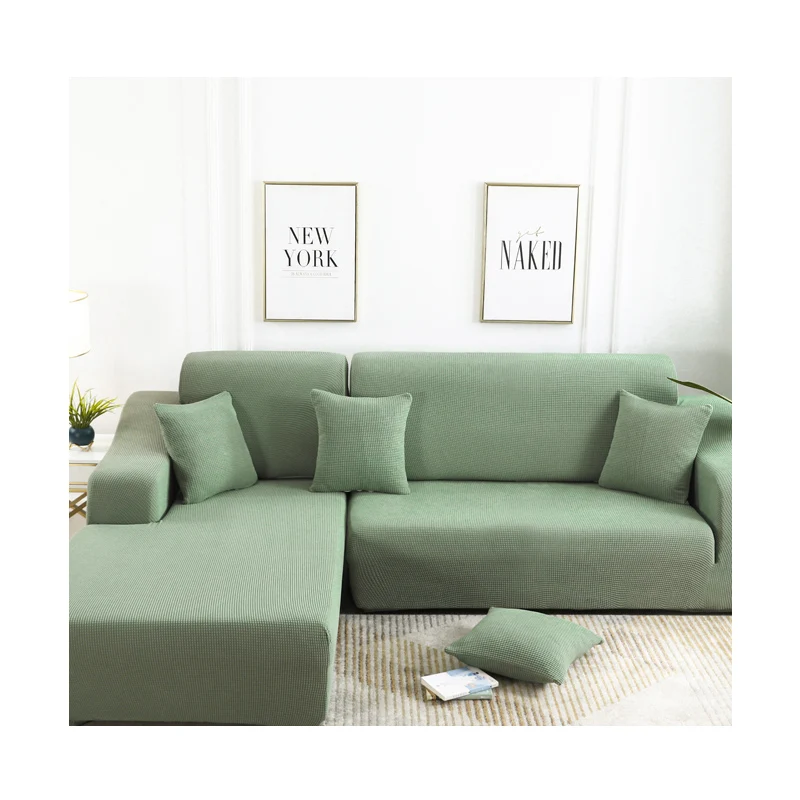 China supplier polar fleece sofa cover slipcover Plain Dyed l shape sofa cover