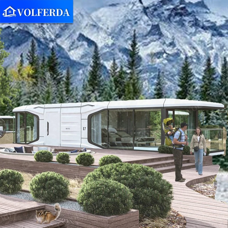 Лидер продаж дом для капсул VOLFERDA E7 мини-дом сборный домик туристический трейлер 2 спальни 1 ванна