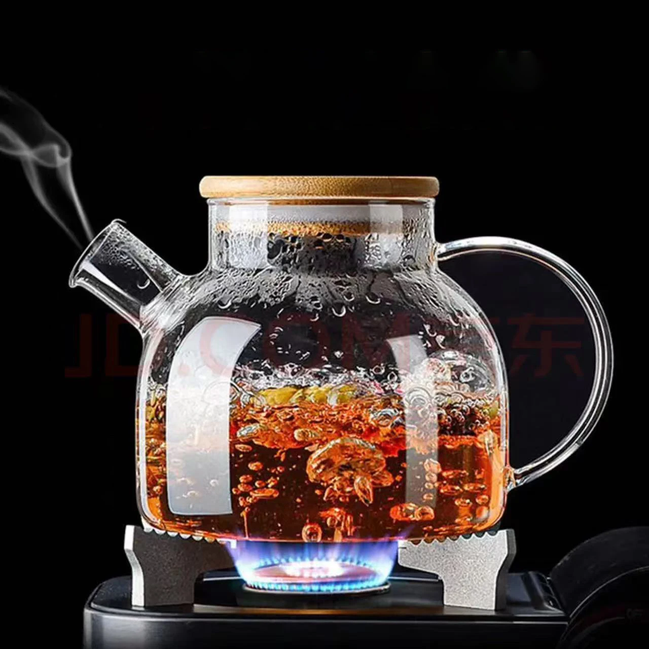 56H Teapot 6-piece set of heat-resistant glass teapot filter health tea kettle set of flower brewing device tea set